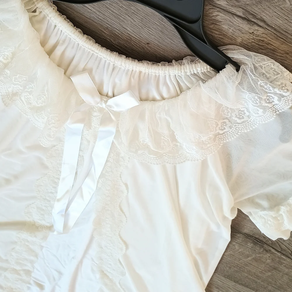 Like new, vintage style, white, double layer nightie, womens intimates, fairy - Picture 2 of 16